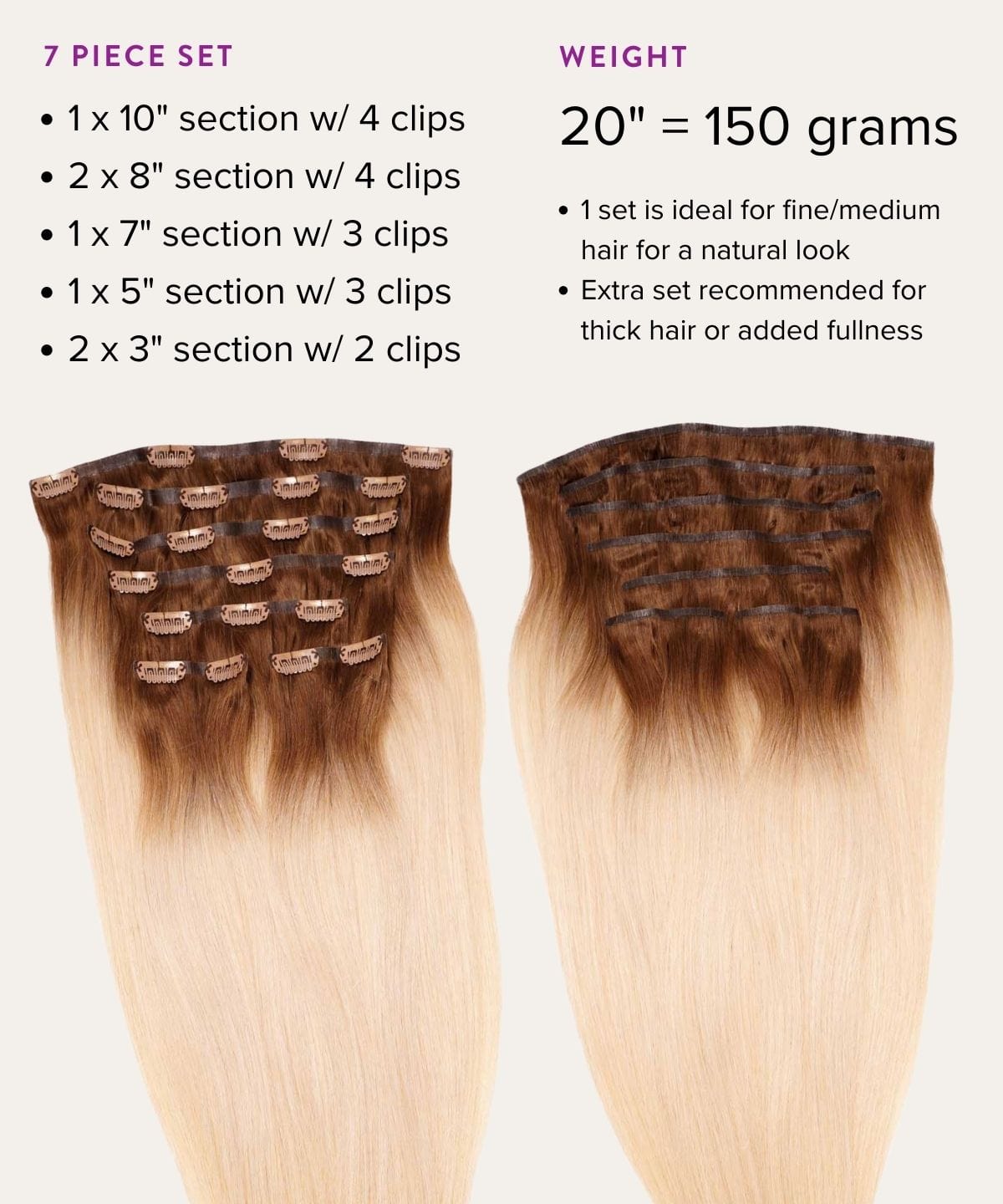 Straight Seamless Clip-In Hair Extensions (Old Design)