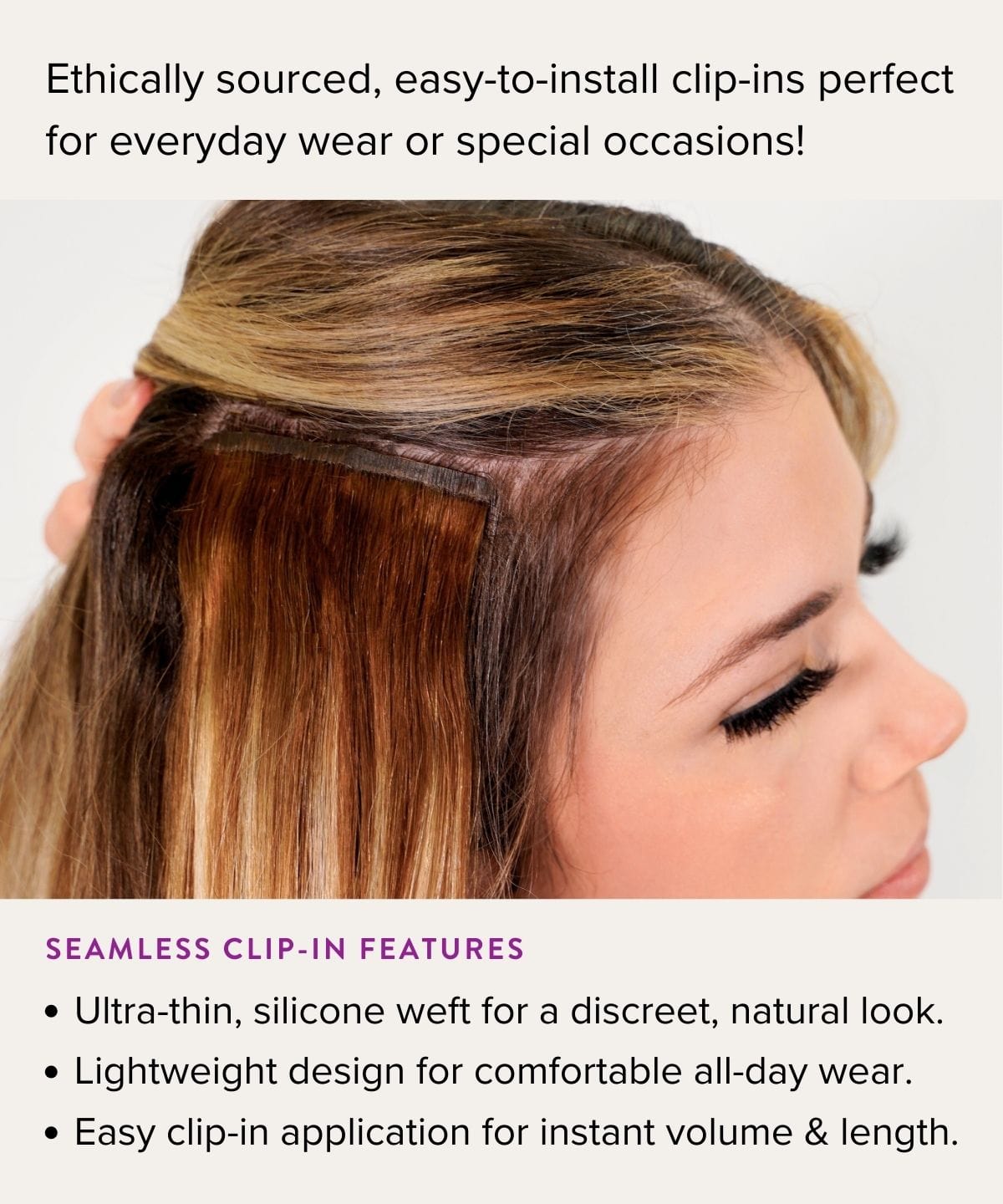 Straight Seamless Clip-In Hair Extensions (Old Design)