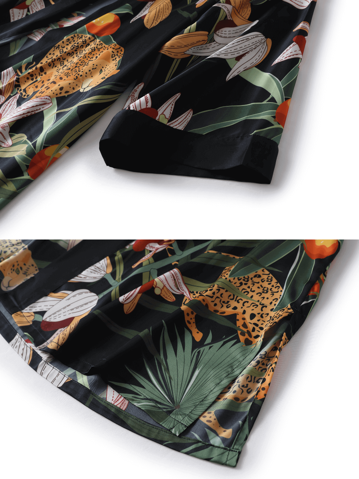 Kimono corto de leopardo negro