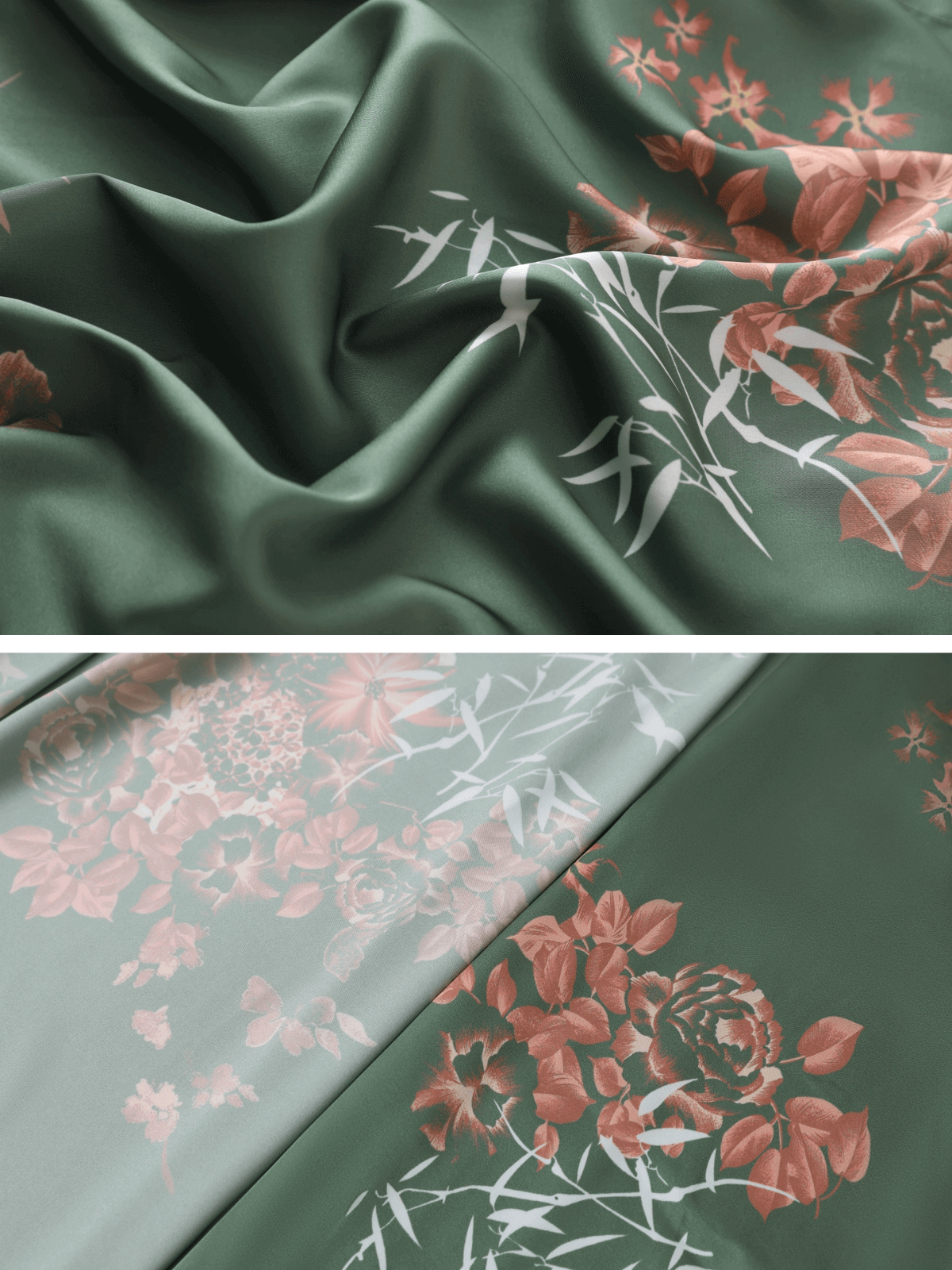 Bata kimono corta color oliva