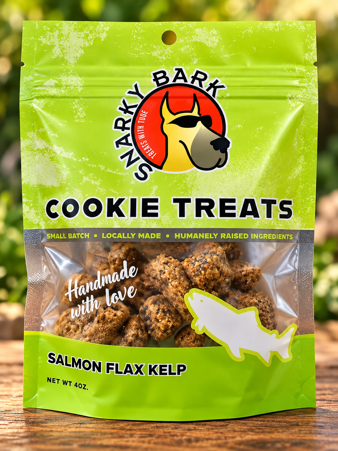 Snarky Bark Salmon Flax Kelp Cookie Treats