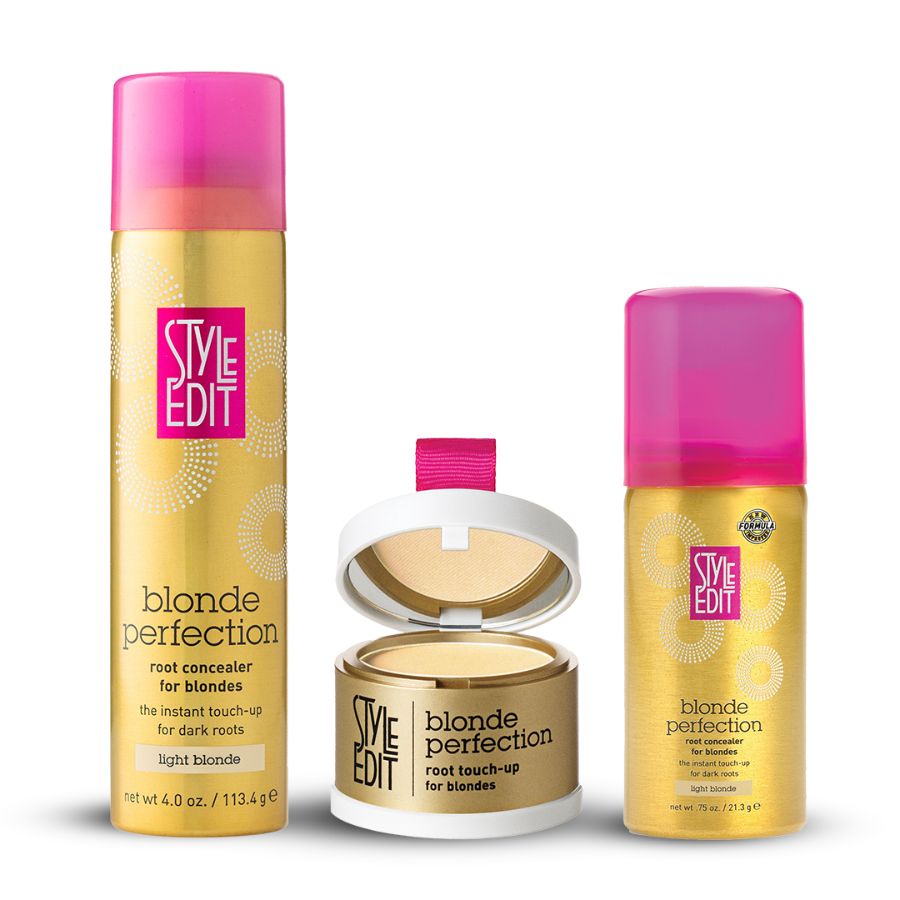 Blonde Perfection Root Concealer Spray and Powder Trio (Full & Travel Size Spray)