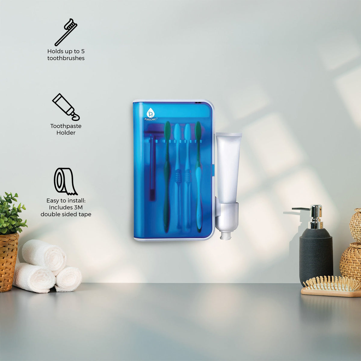 Desinfectante de cepillos de dientes UV Family con adaptador de CA