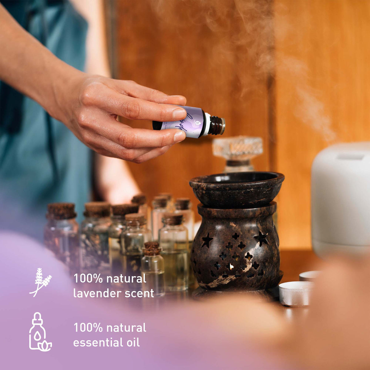 Aceites esenciales de lavanda 100 % naturales Pursonic, grado terapéutico profesional - 2 unidades de 30 ml cada una
