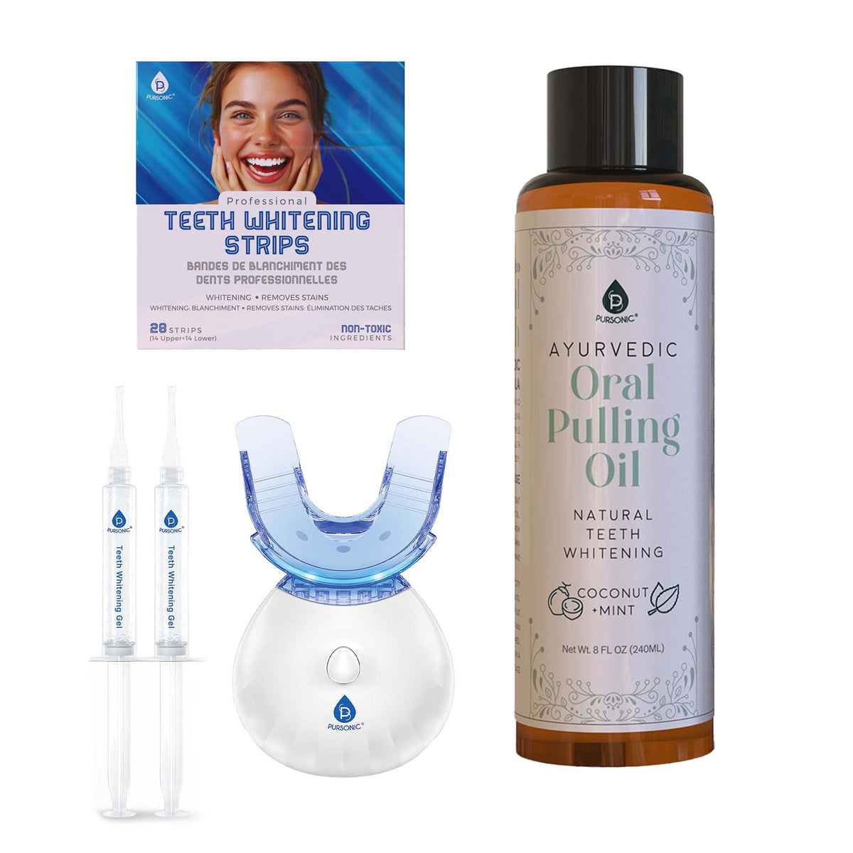 Pursonic Advanced Teeth Whitening & Ayurvedic Oral Care Bundle