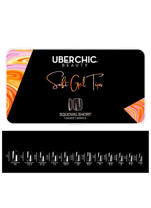 600 Soft Gel Tips: Squoval - Short