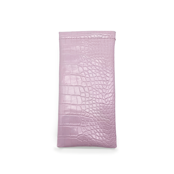 Lilac Faux Croco Soft Pouch
