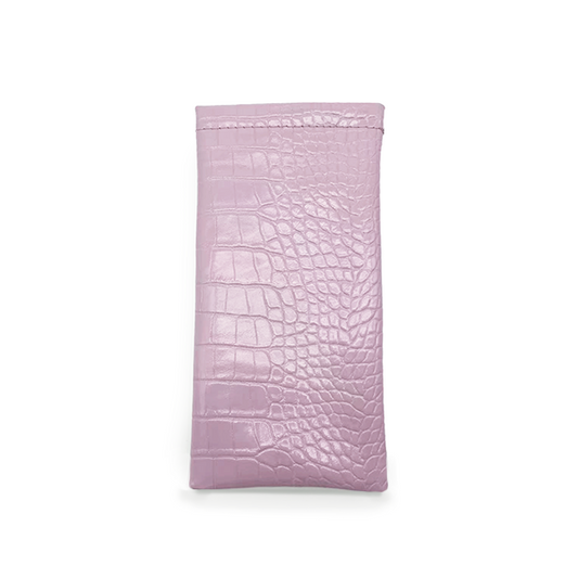 Lilac Faux Croco Soft Pouch
