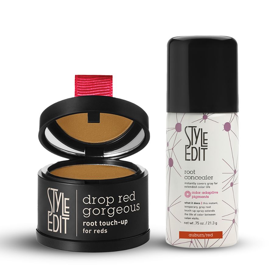 Red Travel Duo: Touch Up Powder and Travel Sized Concealer Spray