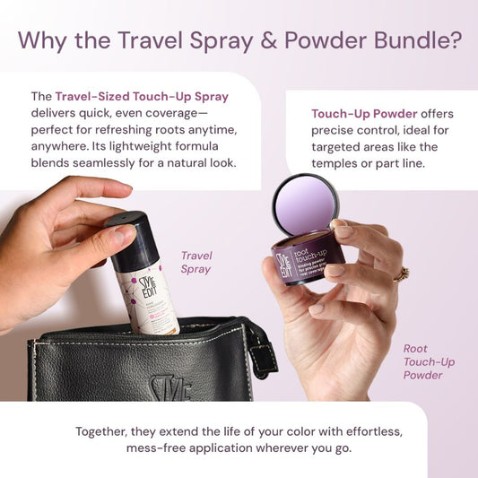 Red Travel Duo: Touch Up Powder and Travel Sized Concealer Spray