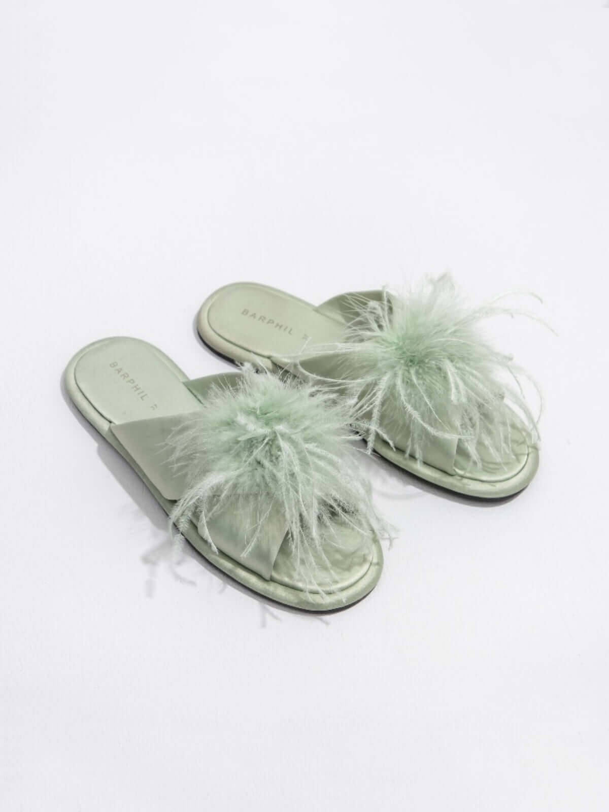Chaussons en plumes de luxe