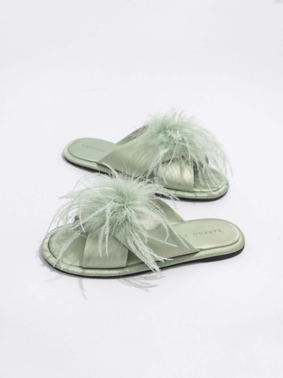 Chaussons en plumes de luxe