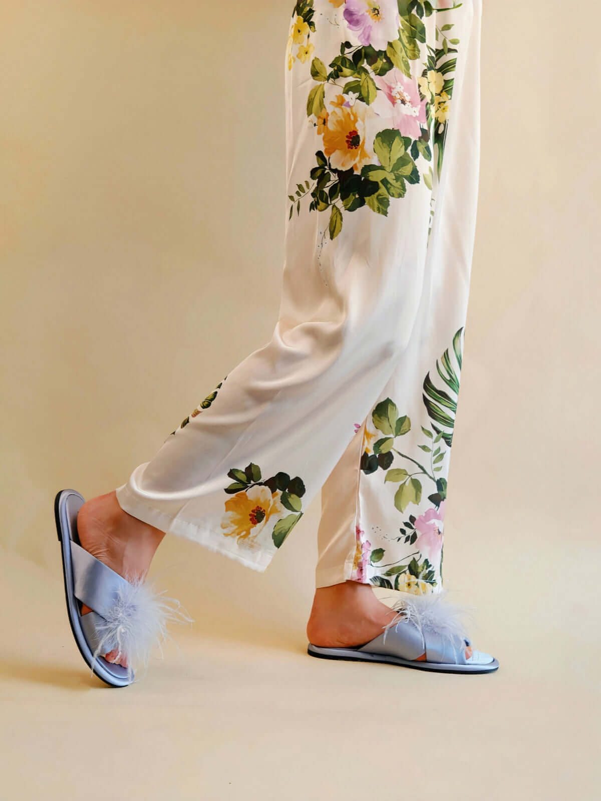 Chaussons en plumes de luxe