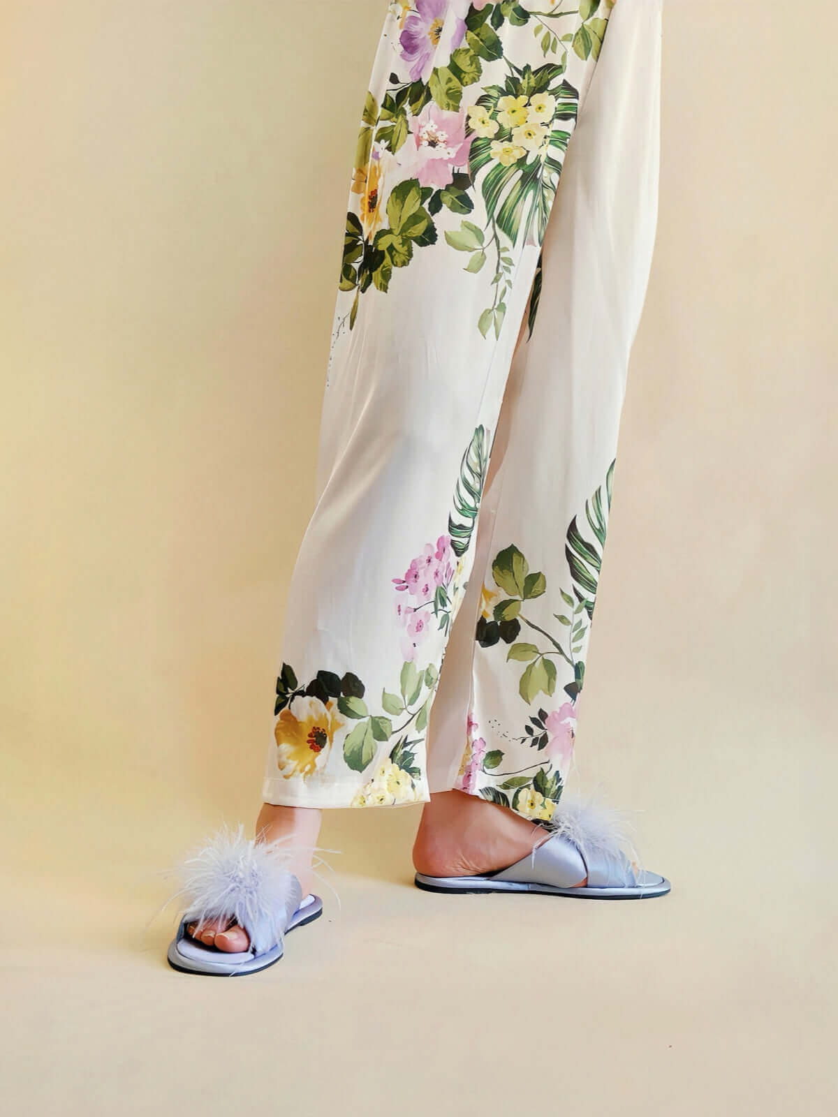 Chaussons en plumes de luxe
