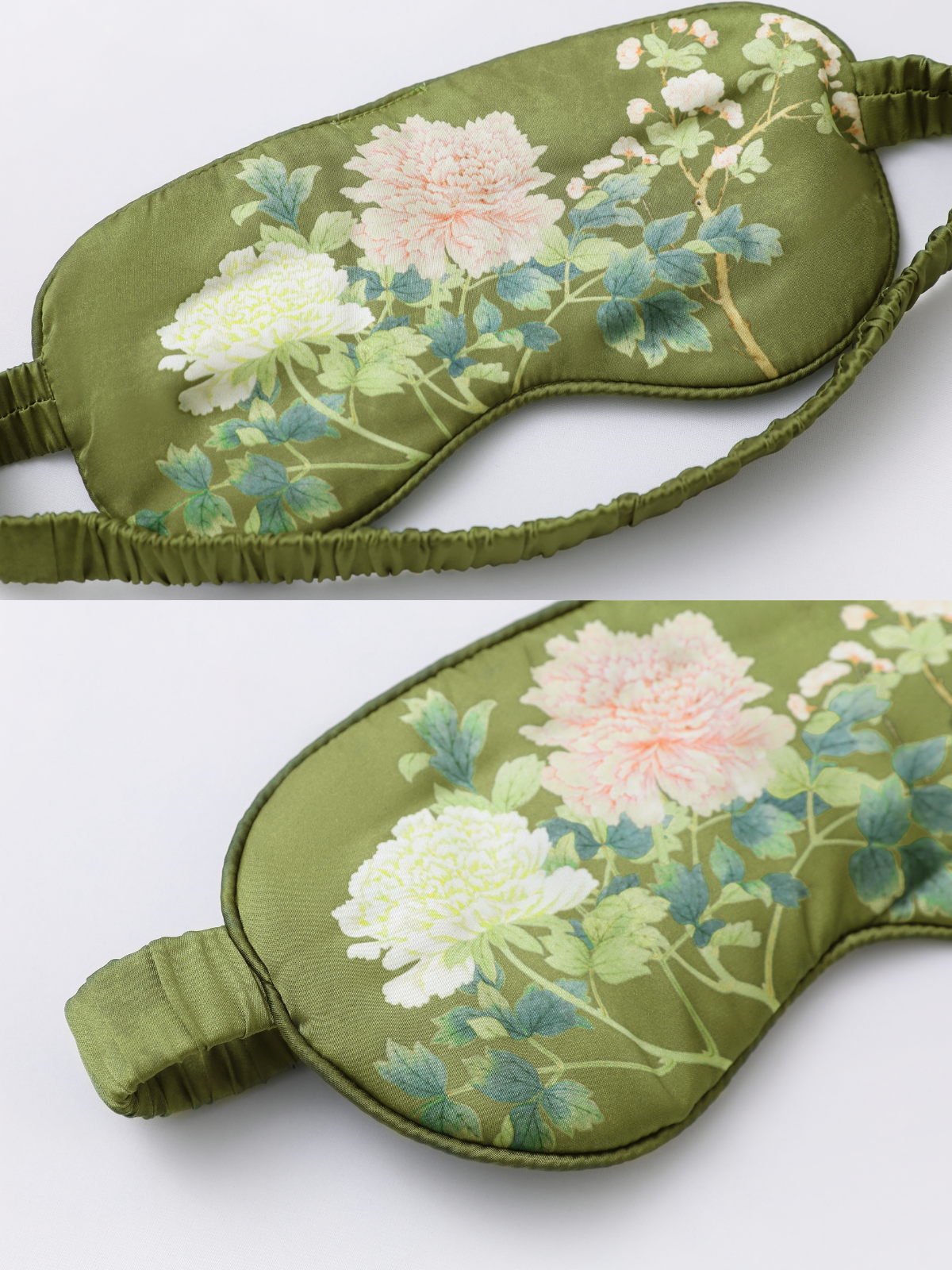 Bata kimono floral de oliva