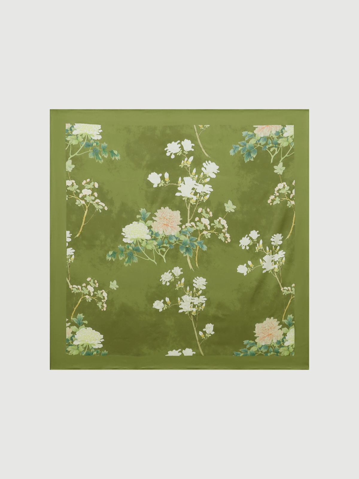 Bata kimono floral de oliva