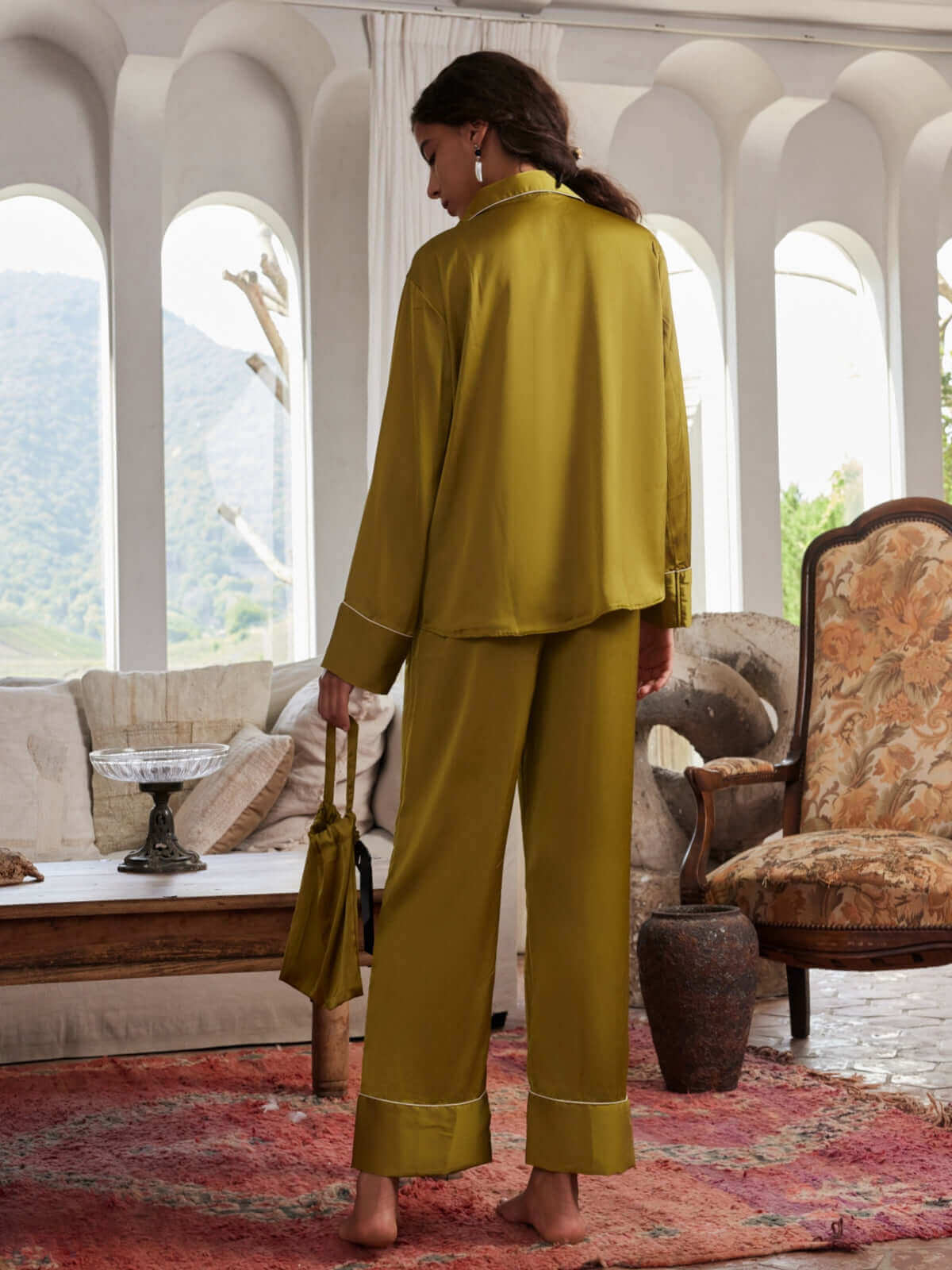 Conjunto de pijama con solapa de 3 piezas