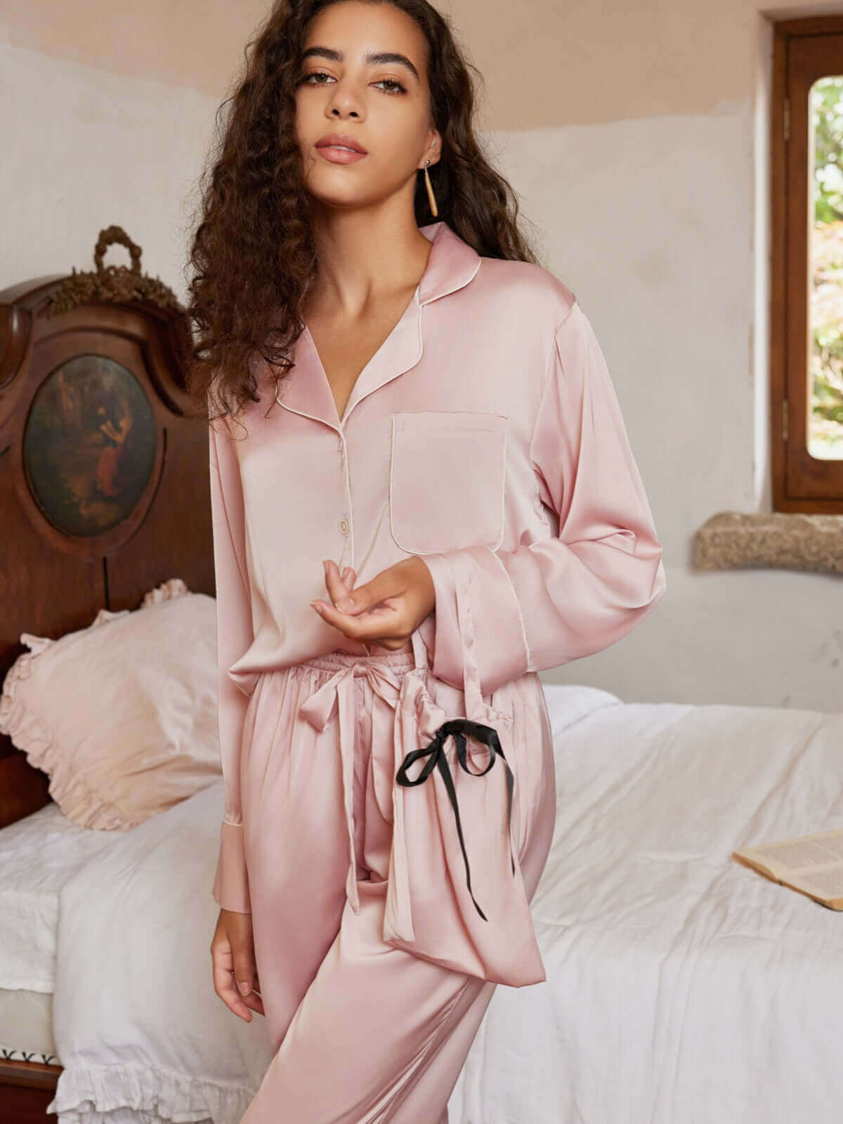 Conjunto de pijama con solapa de 3 piezas