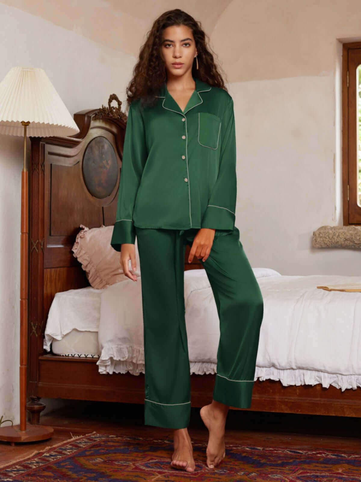 Conjunto de pijama con solapa de 3 piezas