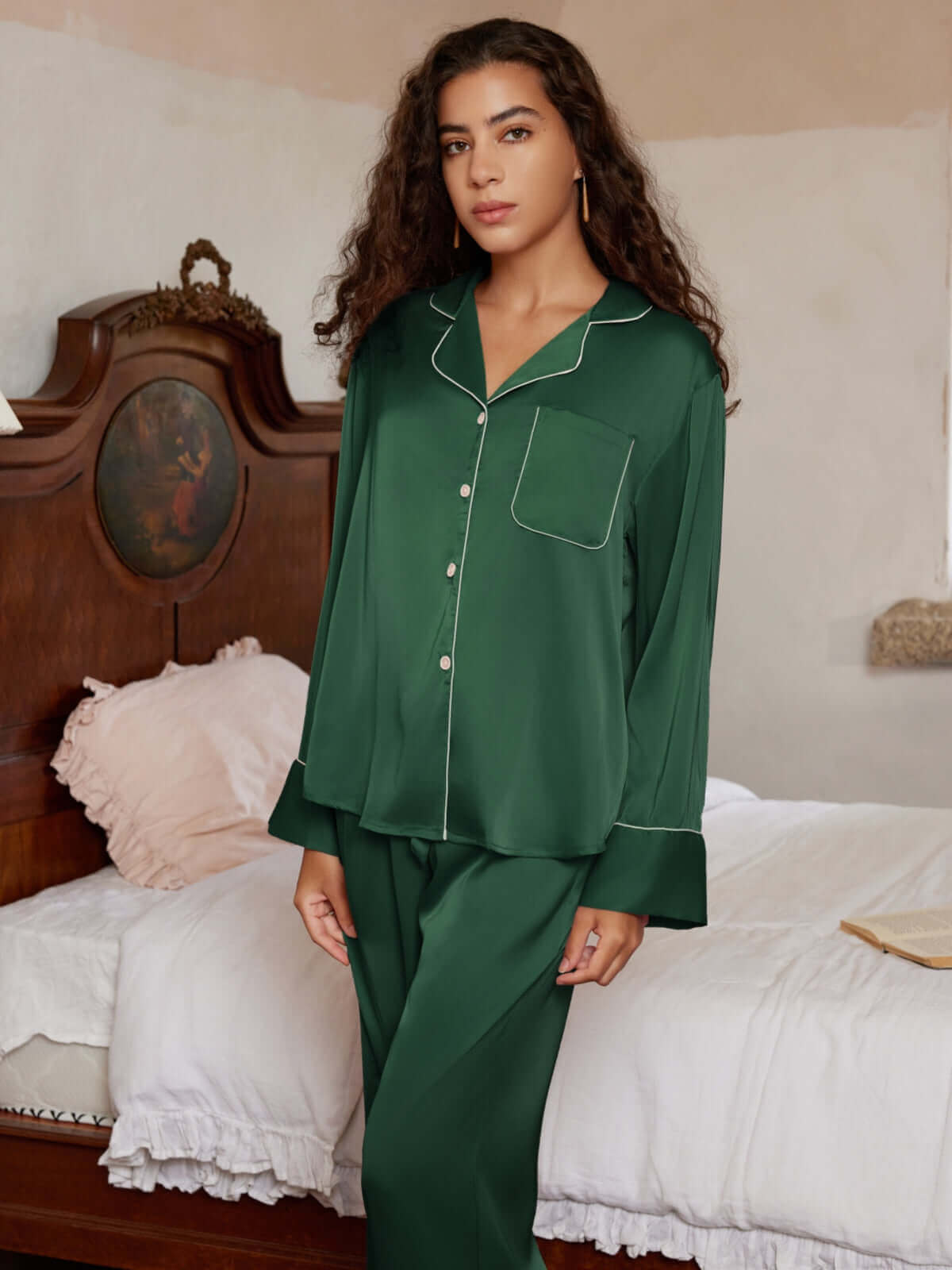 Conjunto de pijama con solapa de 3 piezas
