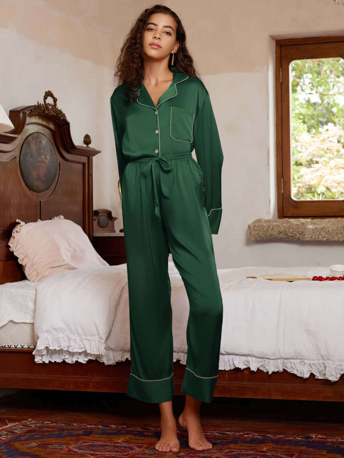 Conjunto de pijama con solapa de 3 piezas
