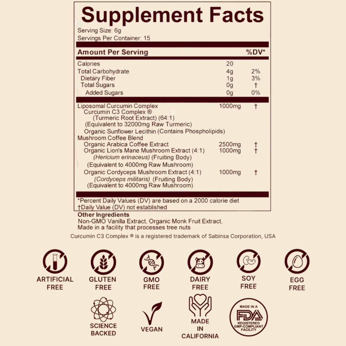 Super Vitality - Curcumin Mushroom Coffee