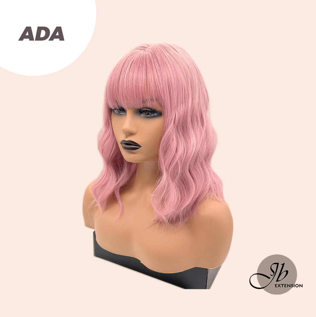 JBEXTENSION 14 Inches Pink Body Wave Wig With Bangs ADA