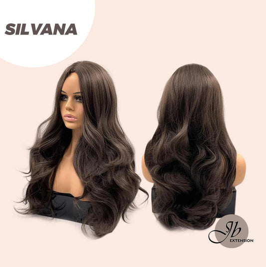 JBEXTENSION 25 Inches Curly Natural Brown Wig Without Bangs SILVANA