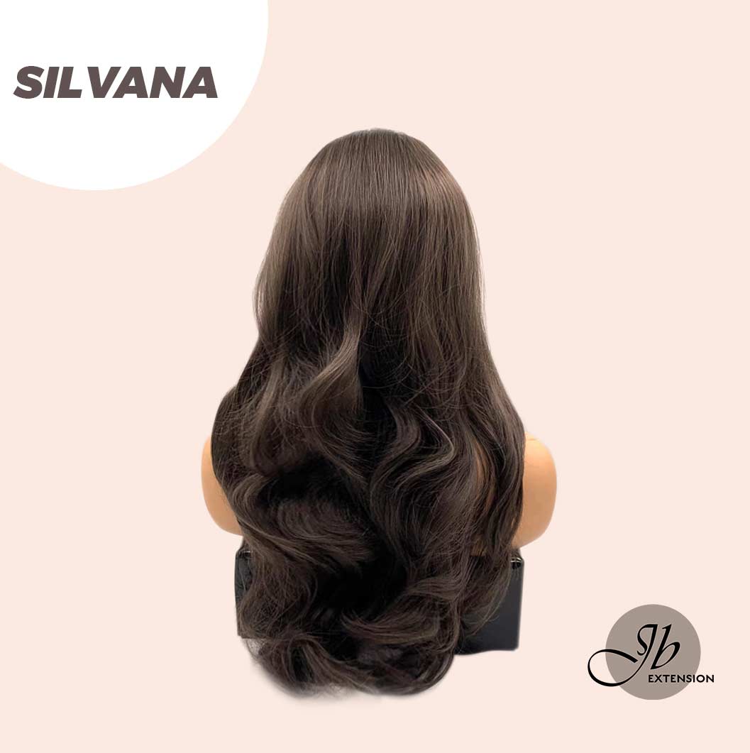 JBEXTENSION 25 Inches Curly Natural Brown Wig Without Bangs SILVANA