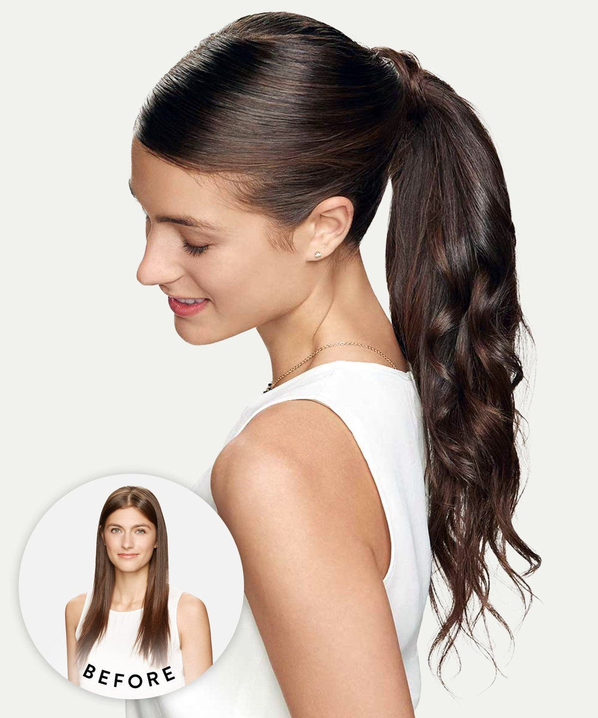 Extensiones de cola de caballo onduladas con clip