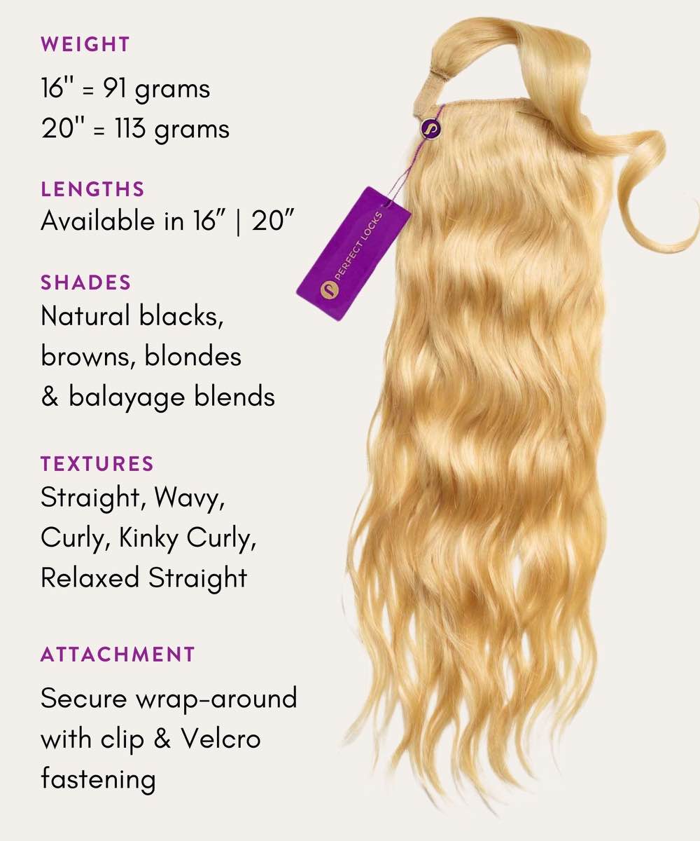 Extensiones de cola de caballo onduladas con clip