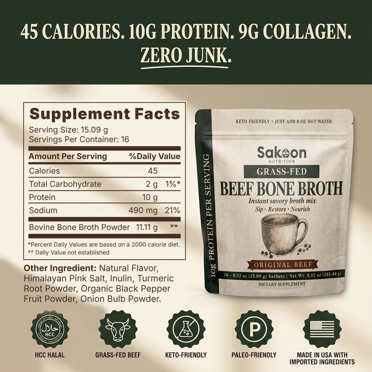 Grass-Fed Beef Bone Broth Powder