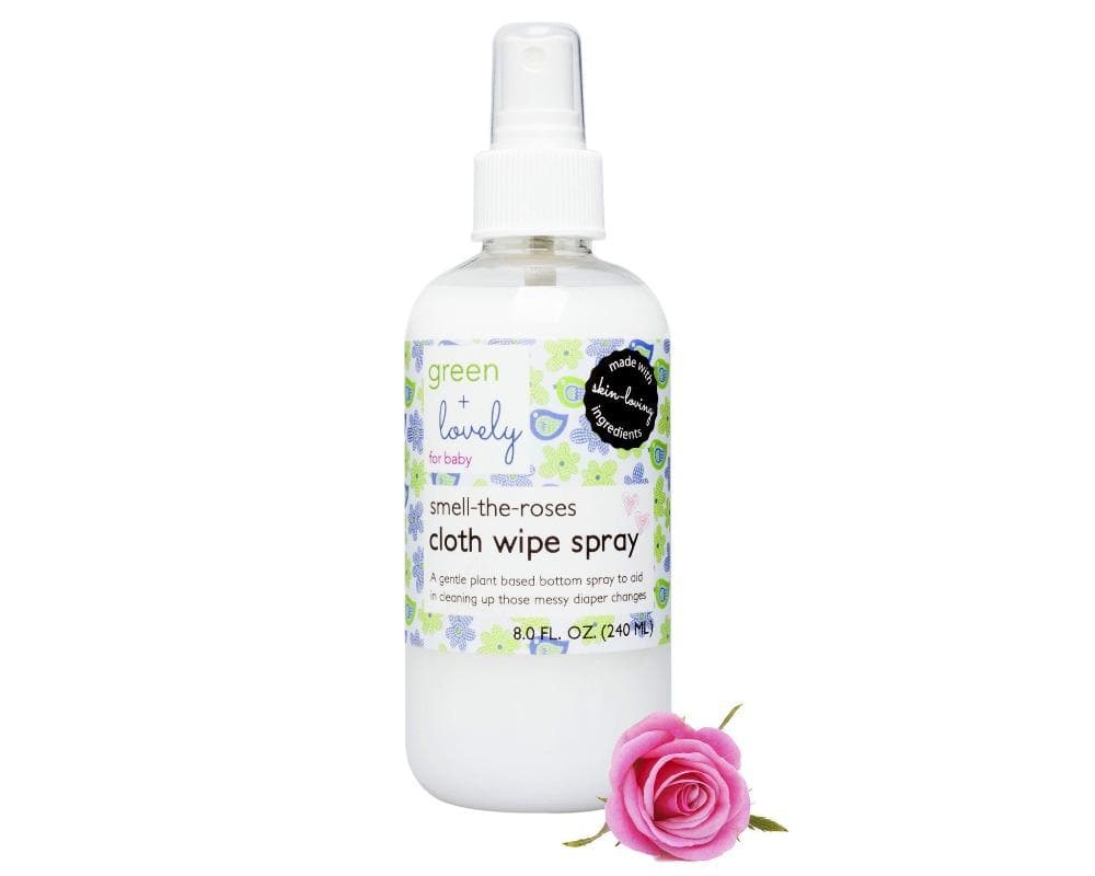 Toallita húmeda para pañales de tela con aroma orgánico a rosas - Infusión de agua de rosas - 8 oz.