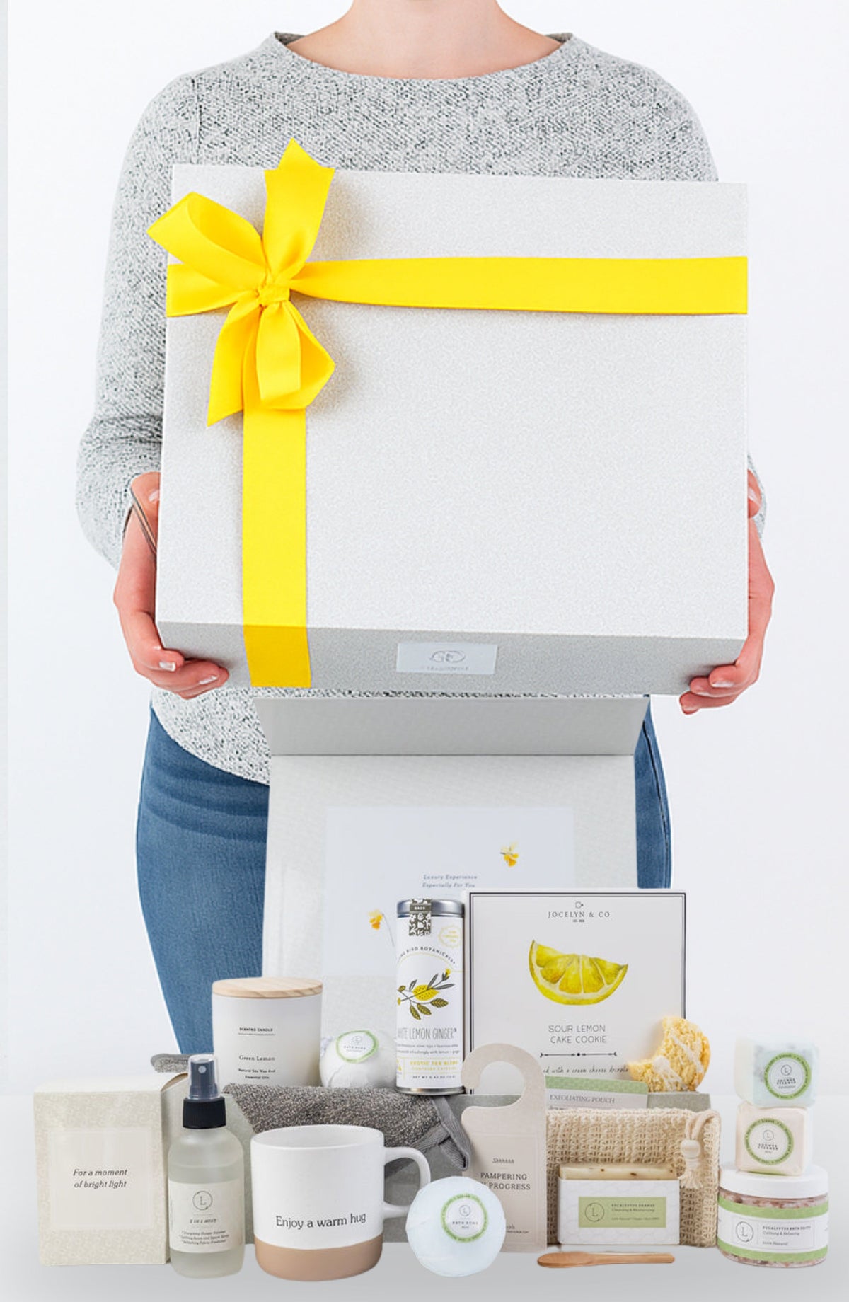 Cesta de regalo para recuperarse, paquete de cuidado totalmente natural