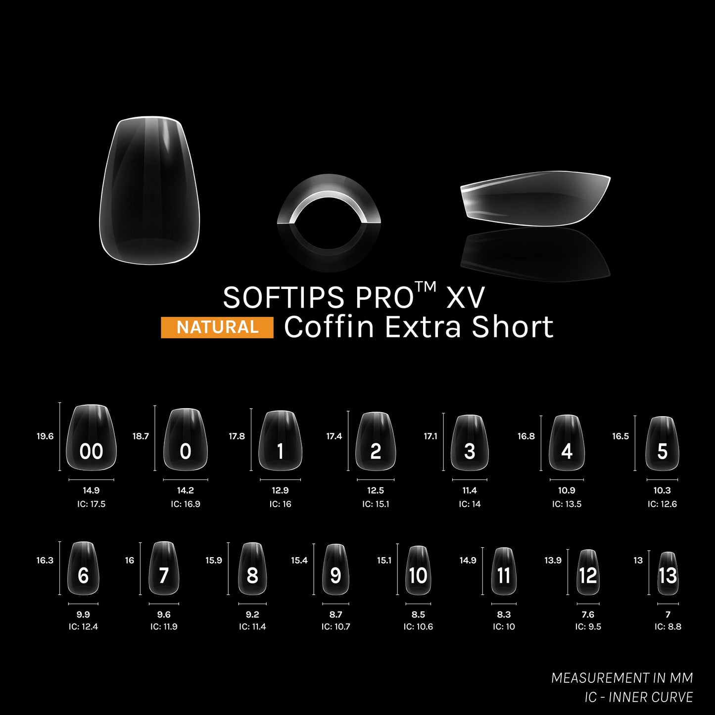 SOFTIPS PRO™ XV NATURAL - COFFIN EXTRA SHORT