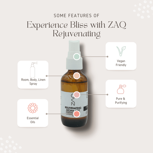 Experience Bliss with ZAQ Rejuvenating Aroma Essential Oil Mist - Made in the USA