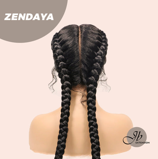 JBextension 40" Lace Front Box Braided Wigs for Women with Baby Hair Premium Synthetic Lace Frontal Large Dutch Box Braid Wigs for Women (Zendaya)