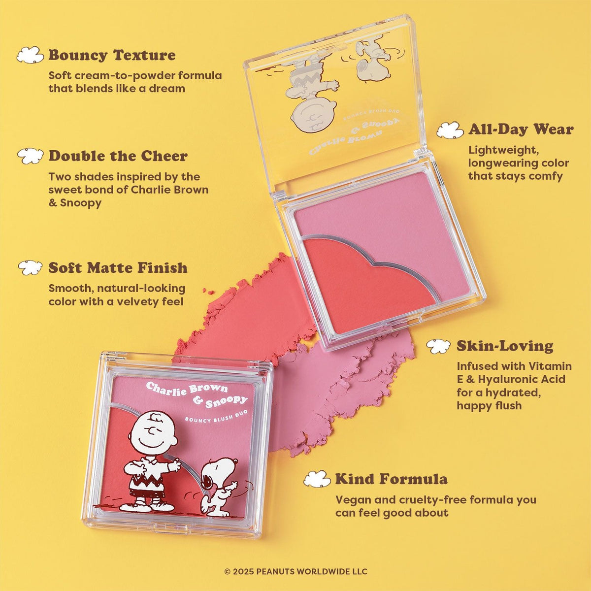 Peanuts 75th | Charlie Brown & Snoopy Bouncy Blush Duo