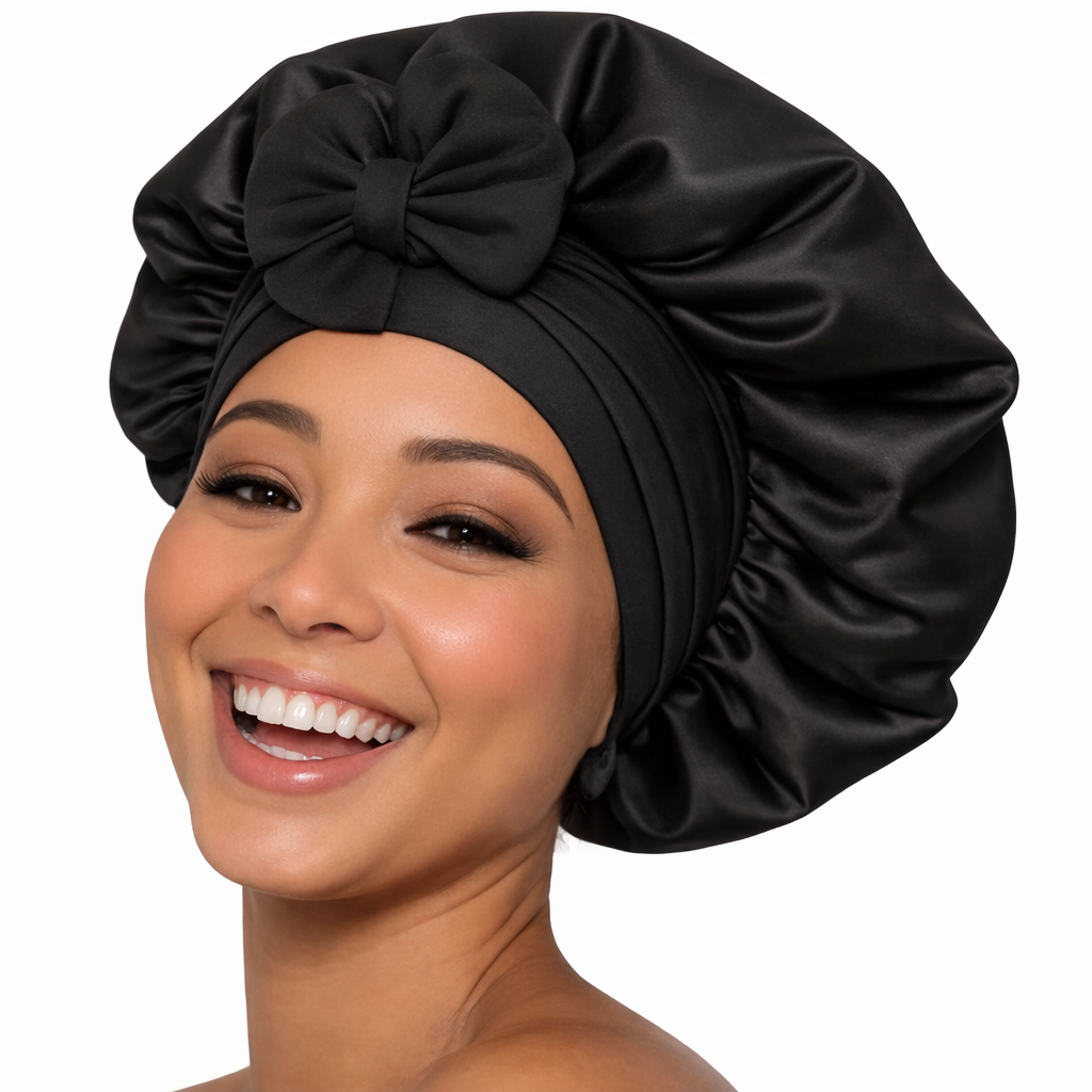 Gorro para el cabello de satén de lujo con doble forro