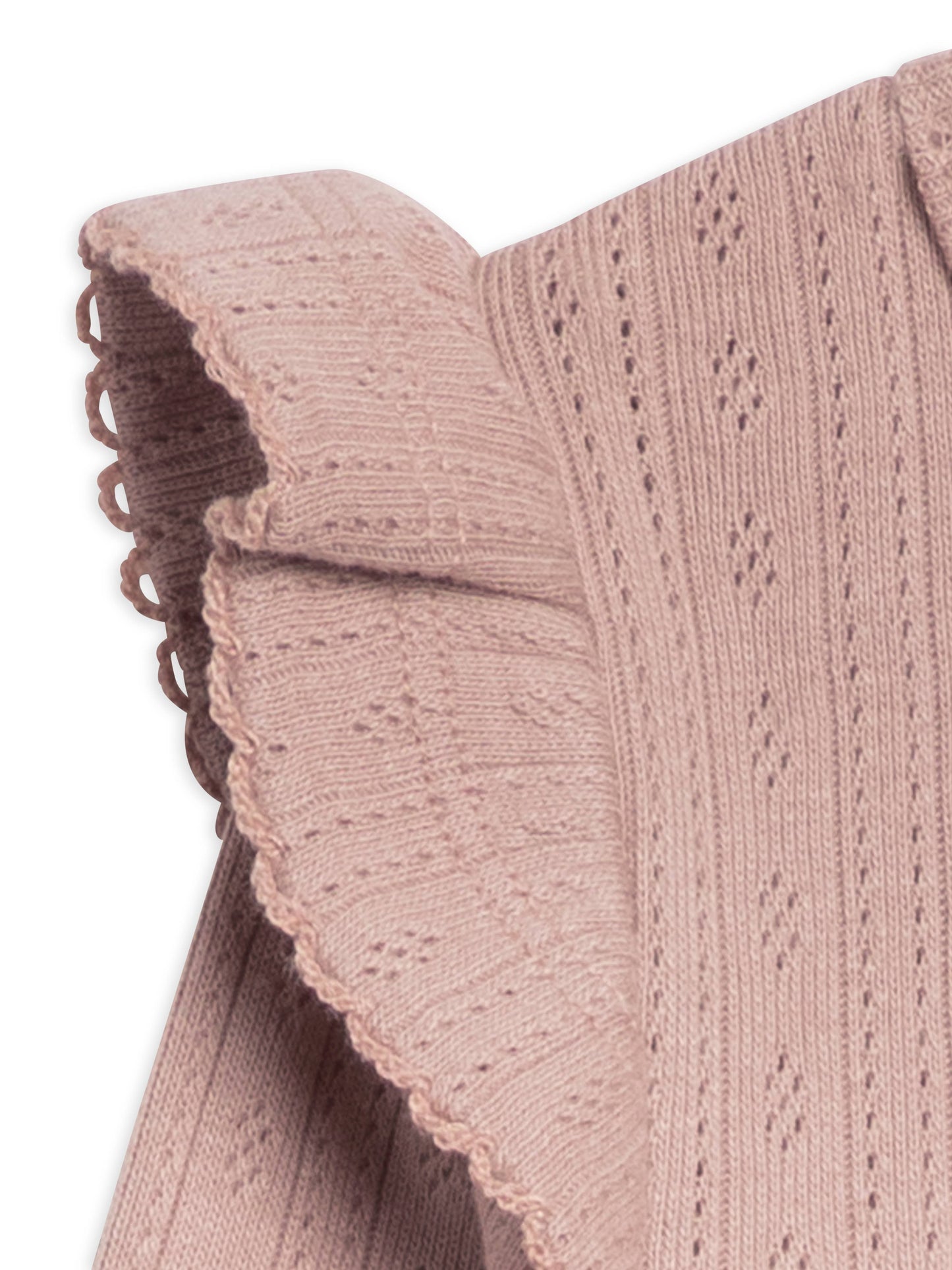 Addy Pointelle Flutter Sleeve Footed Romper