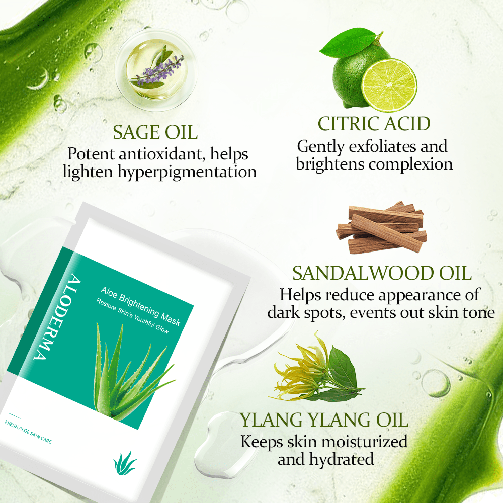 Mascarilla iluminadora de aloe (caja de 5)