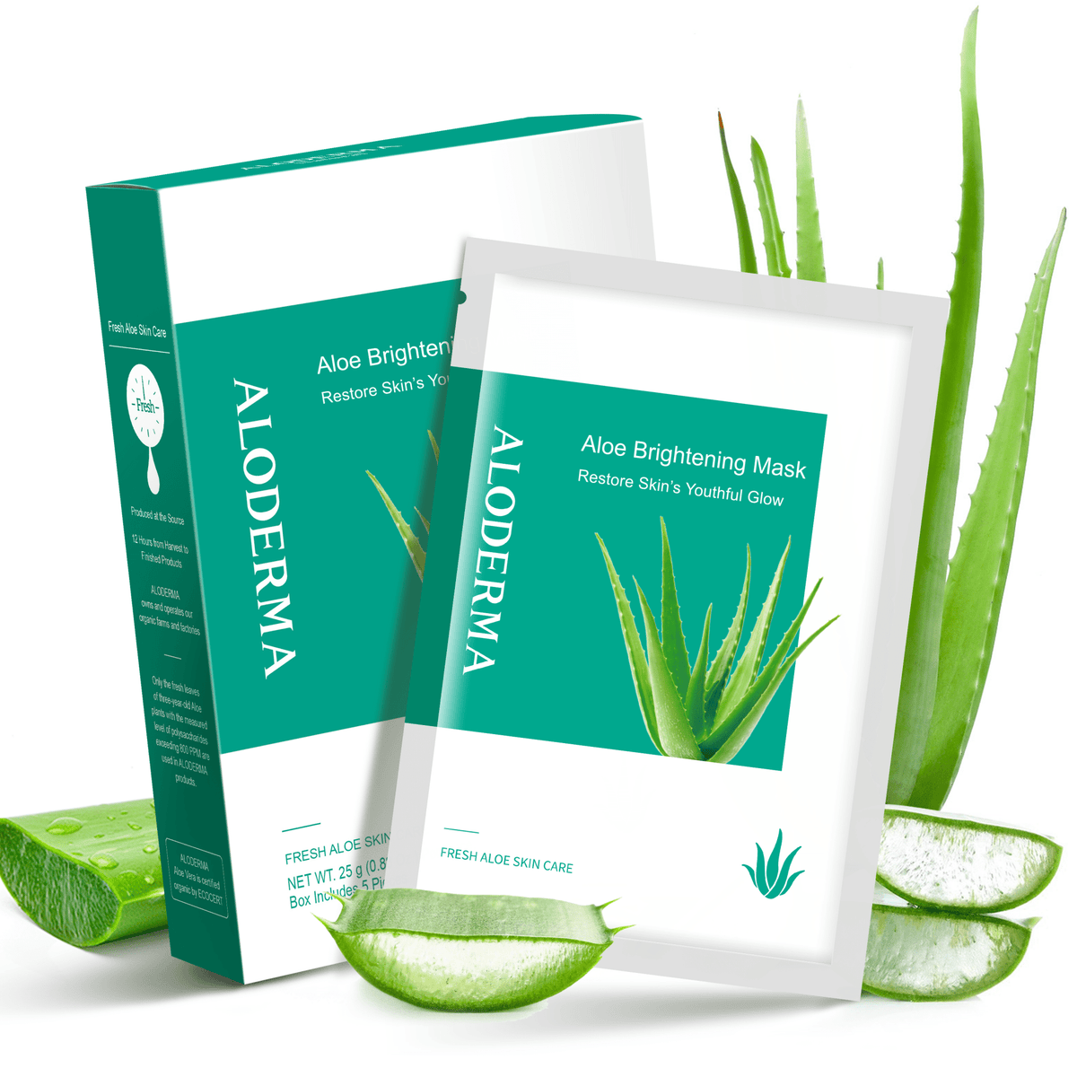 Mascarilla iluminadora de aloe (caja de 5)
