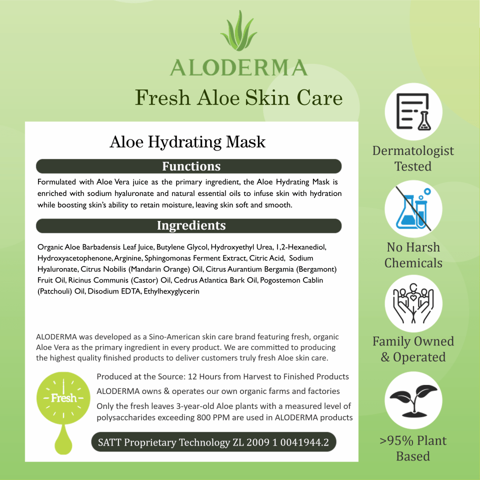 Mascarilla hidratante de aloe (caja de 5)