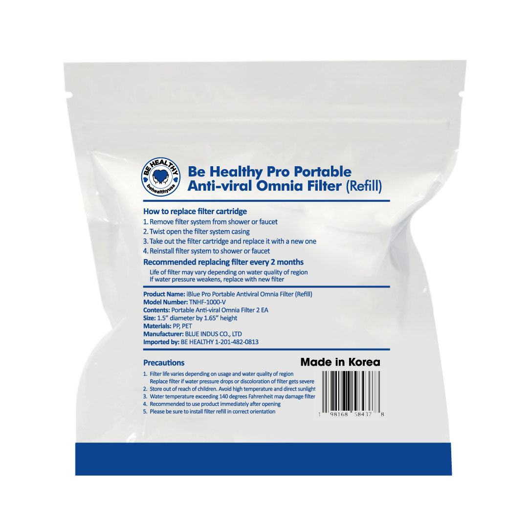 Filtro de repuesto antiviral portátil Omnia Be Healthy iBlue Pro (2 unidades)