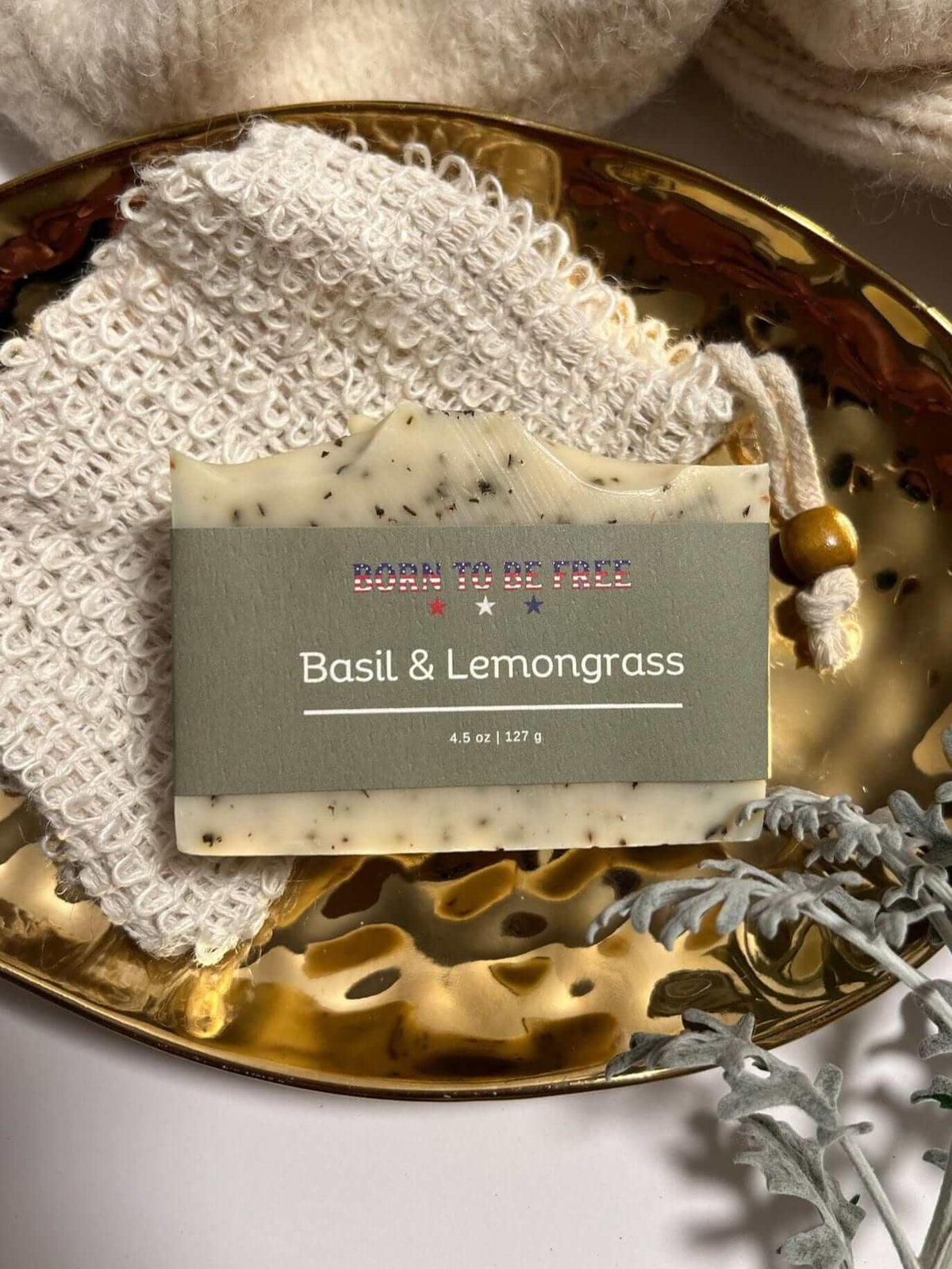 Basil & Lemongrass Tallow Soap Bar