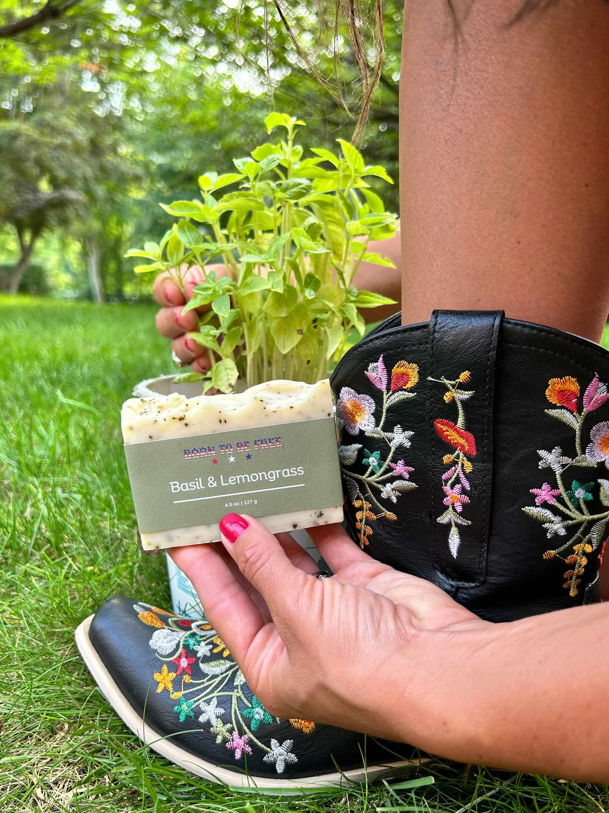 Basil & Lemongrass Tallow Soap Bar