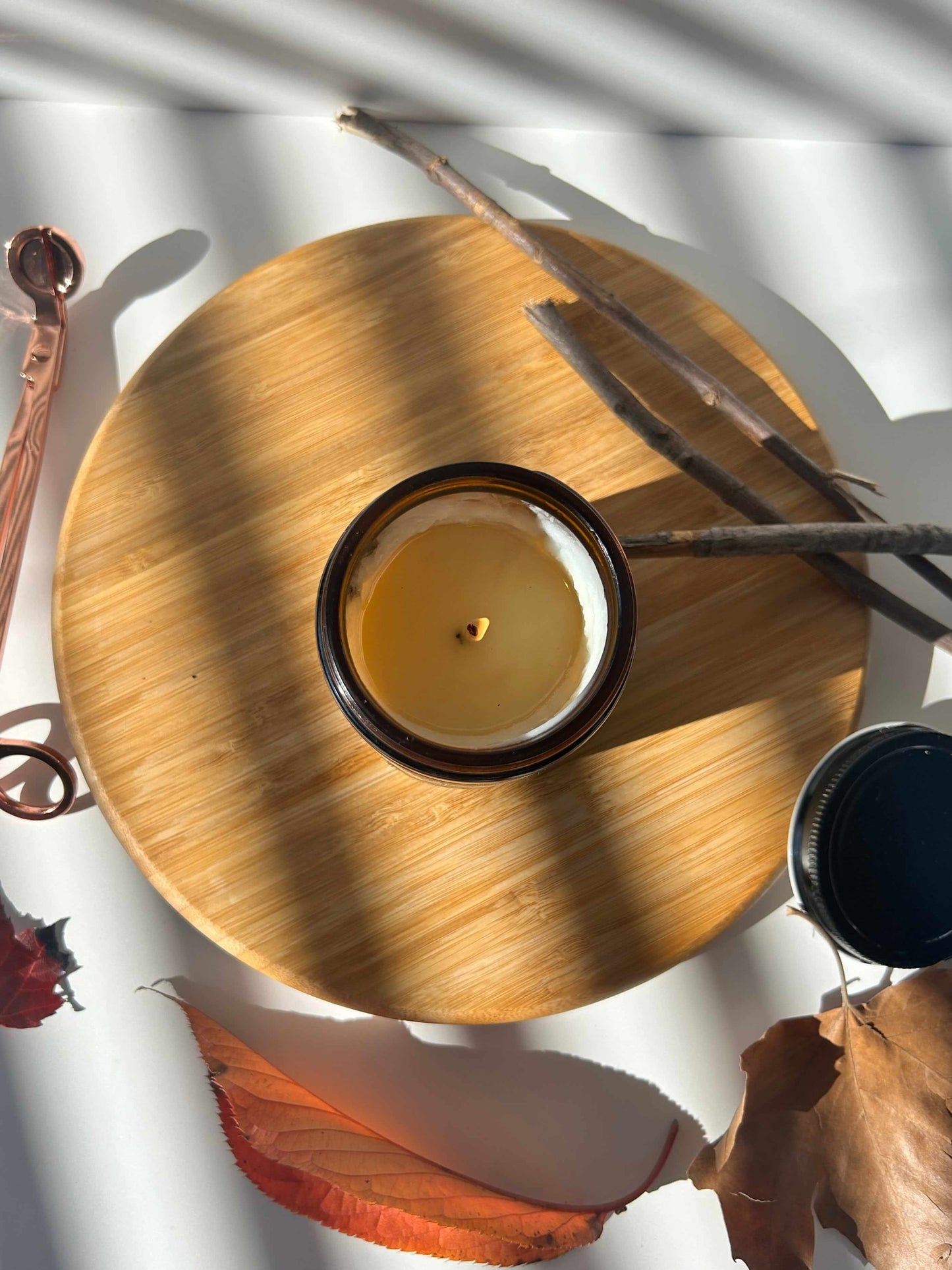 Vela de sebo de fuego y almizcle de tierra