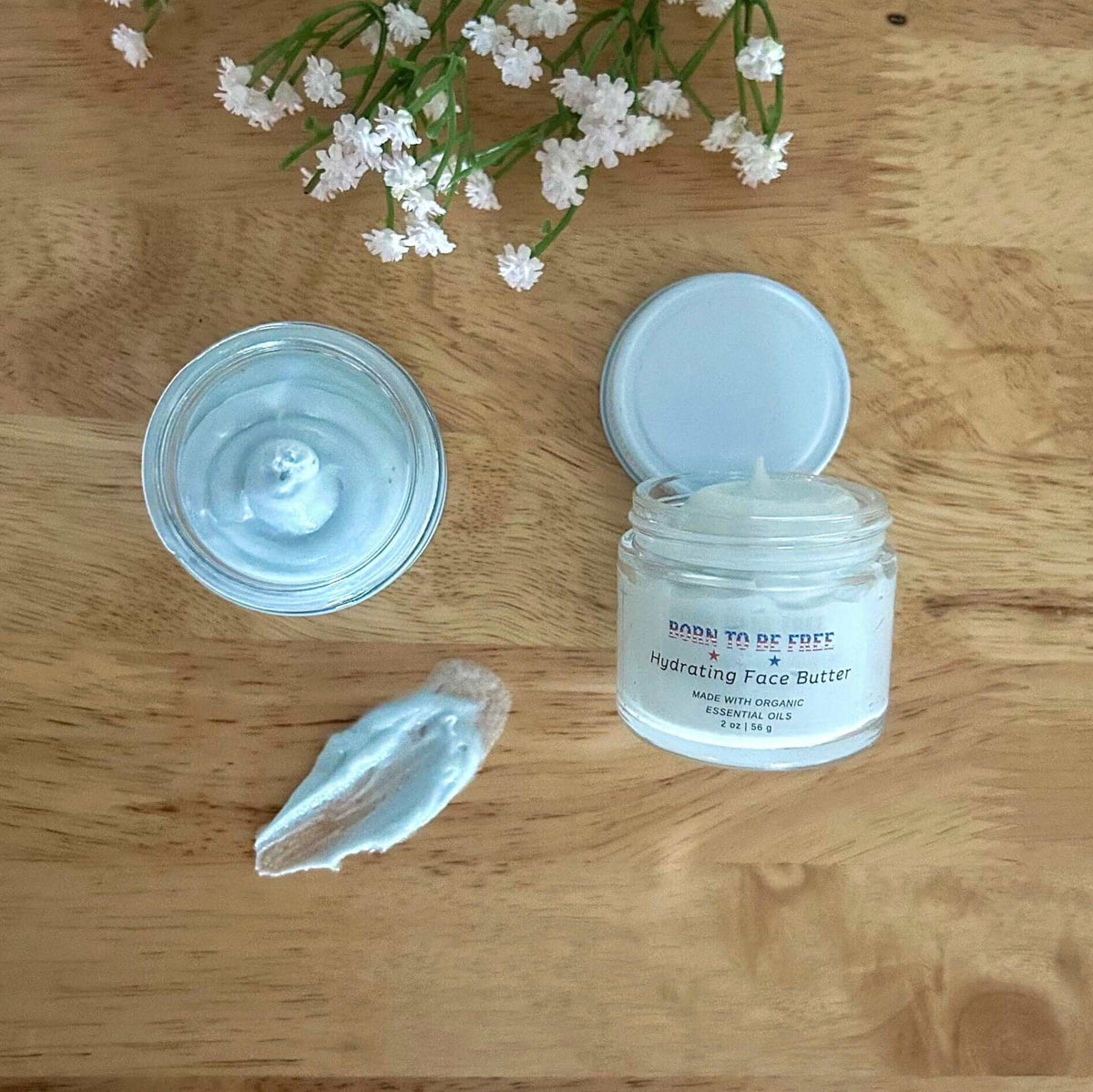 Manteca hidratante facial con aceites esenciales