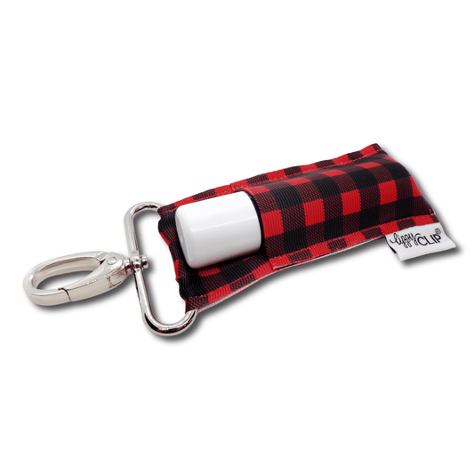 Buffalo Plaid LippyClip KISS for larger lip balms, essential oil rollers, etc. | Daily Health & Beauty