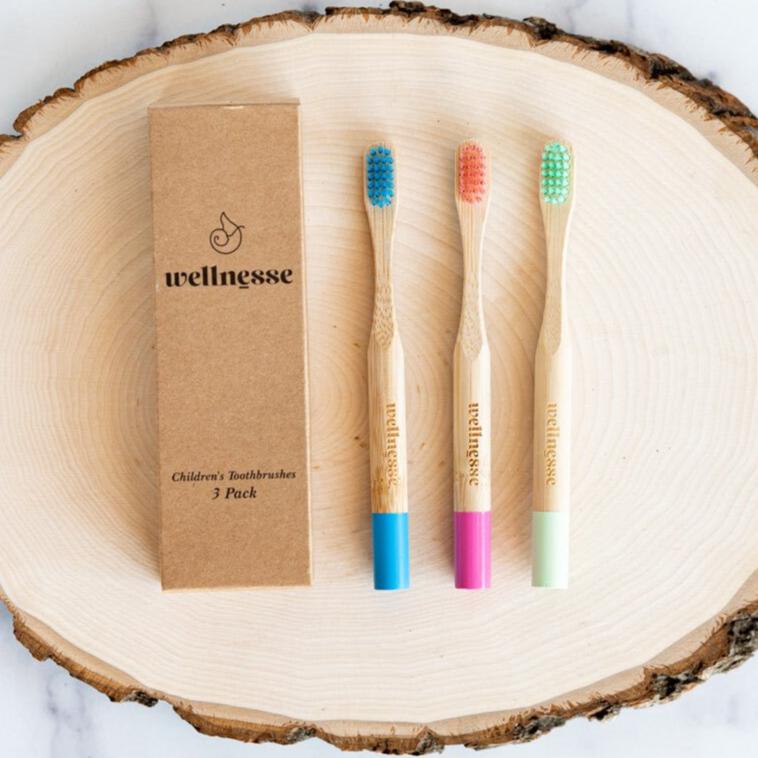 Children's Bamboo Toothbrushes - 3 Pack